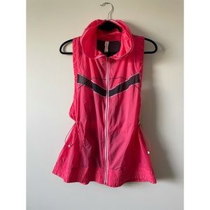 lululemon pink run like the wind vest with hood